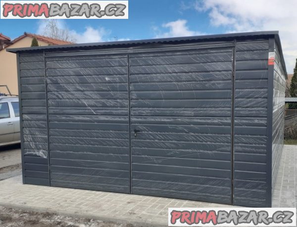 PLECHOVÁ GARÁŽ 4 x 6 m TRENDY RAL7016