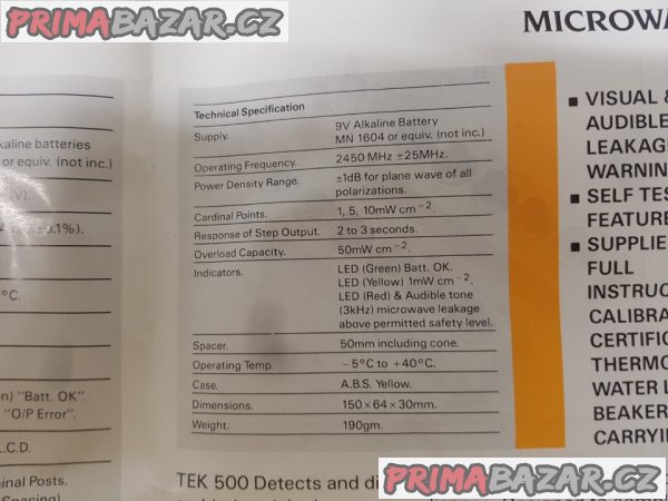 Microwave leakage detector INTEC - TEC 500