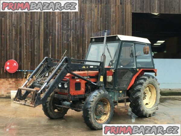 Traktor Zetor 7-245T Trima s čelním nakladačem a SPZ + Příslušenství