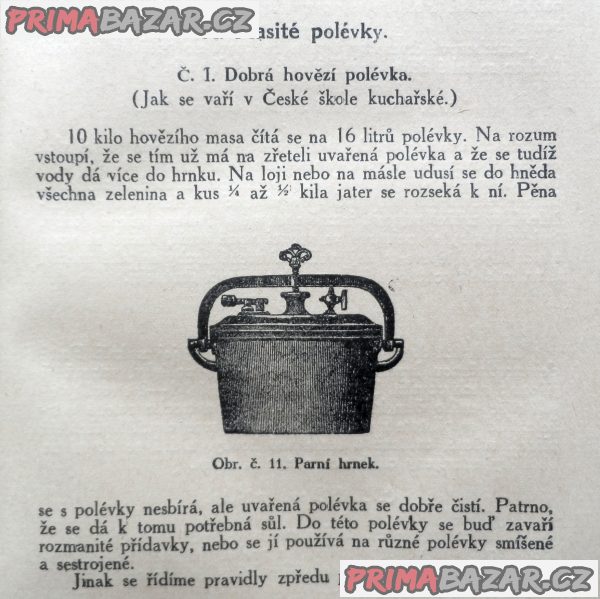 Starožitná Kuchařská kniha domácnosti, rok 1921