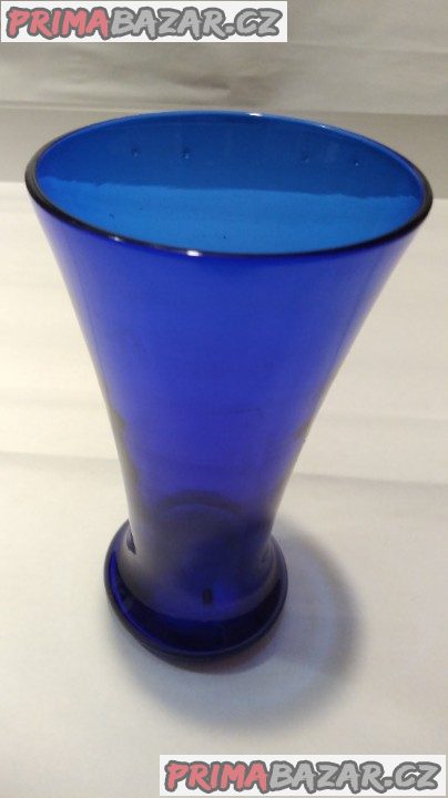 Váza modré sklo -střední