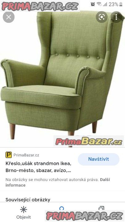 Křeslo Ikea Strandmon zekené