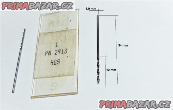 Vrták 1,0 mm, válcový, vybrušovaný, Stim Zet PN 2913 (NOVÝ)