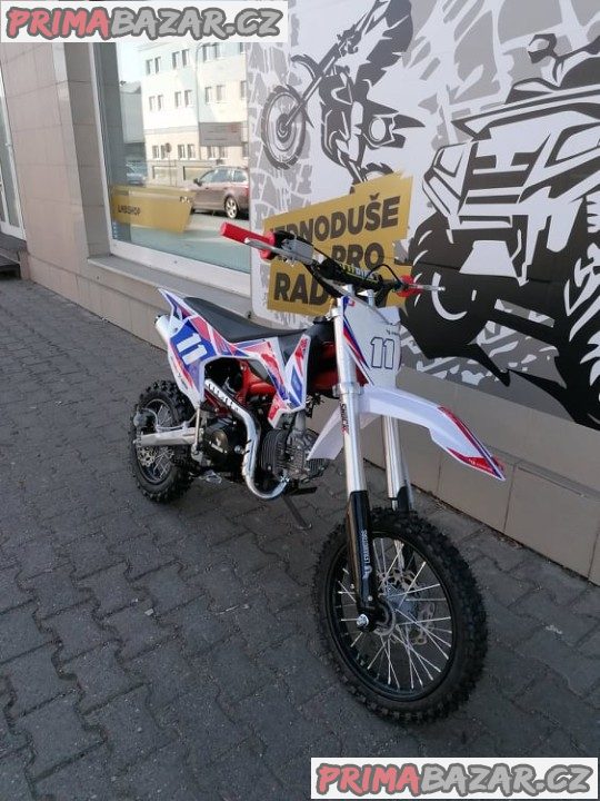 PITBIKE Leramotors Shark 125cc 4Takt 17x14 ČERVENÁ záruka 2 roky