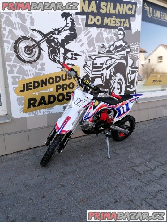 PITBIKE Leramotors Shark 125cc 4Takt 17x14 ČERVENÁ záruka 2 roky