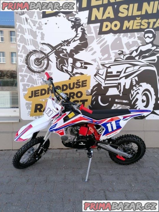 PITBIKE Leramotors Shark 125cc 4Takt 17x14 ČERVENÁ záruka 2 roky