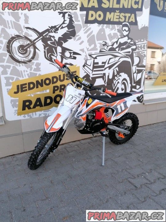 PITBIKE Leramotors Shark 125cc 4Takt 17x14 ORANŽOVÁ záruka 2 roky