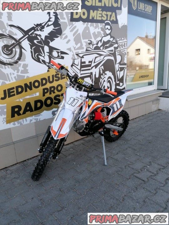 PITBIKE Leramotors Shark 125cc 4Takt 17x14 ORANŽOVÁ záruka 2 roky