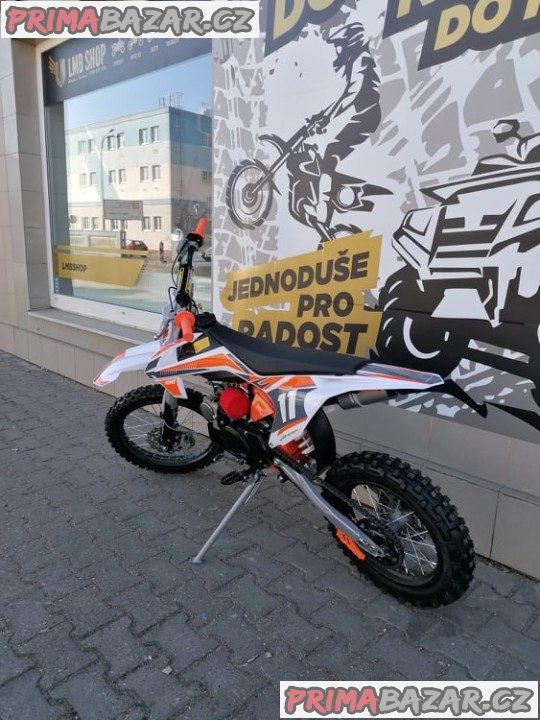 PITBIKE Leramotors Shark 125cc 4Takt 17x14 ORANŽOVÁ záruka 2 roky