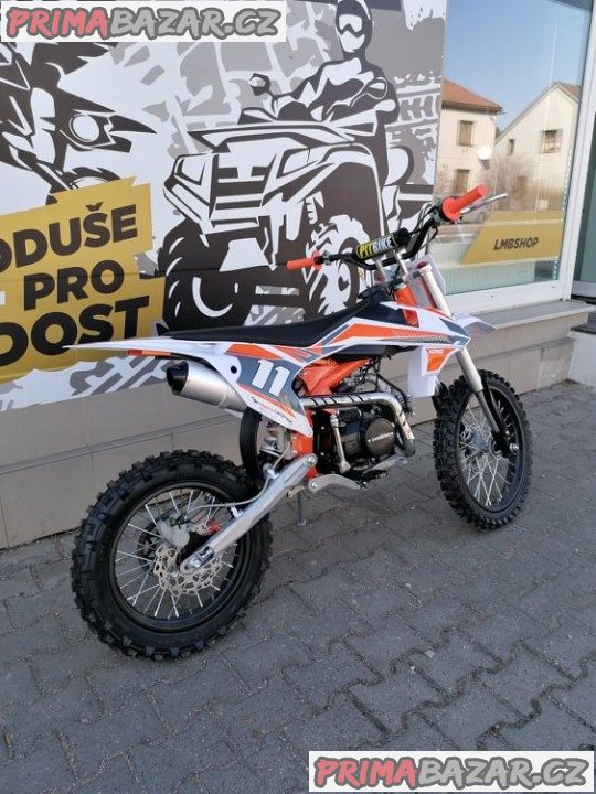 PITBIKE Leramotors Shark 125cc 4Takt 17x14 ORANŽOVÁ záruka 2 roky