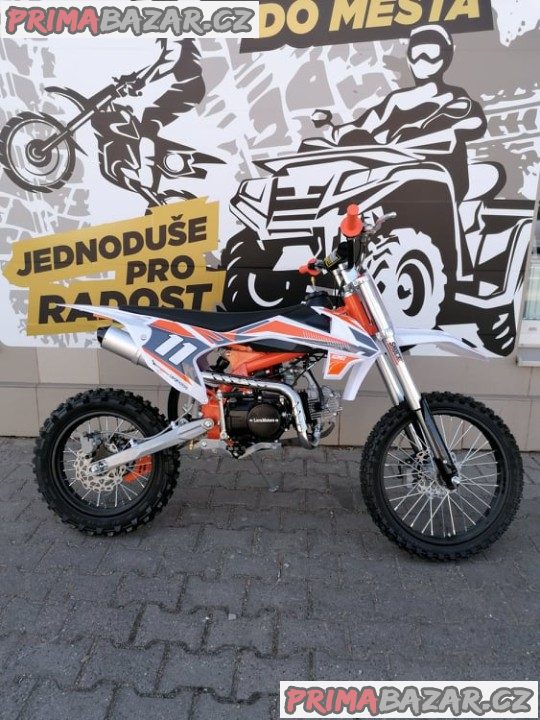 PITBIKE Leramotors Shark 125cc 4Takt 17x14 ORANŽOVÁ záruka 2 roky