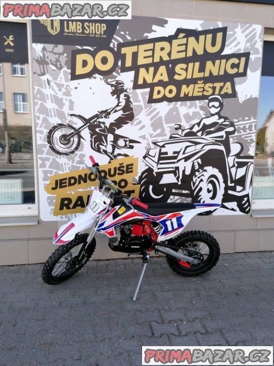 PITBIKE Leramotors Shark 125cc 4Takt 17x14 ČERVENÁ záruka 2 roky