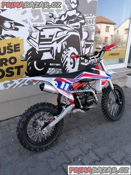 PITBIKE Leramotors Shark 125cc 4Takt 17x14 ČERVENÁ záruka 2 roky