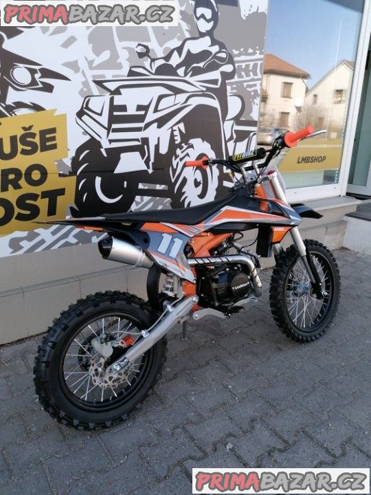 PITBIKE Leramotors Shark 125ccmE-Start 4Takt17x14 ORANŽOVÁ záruka 2 roky