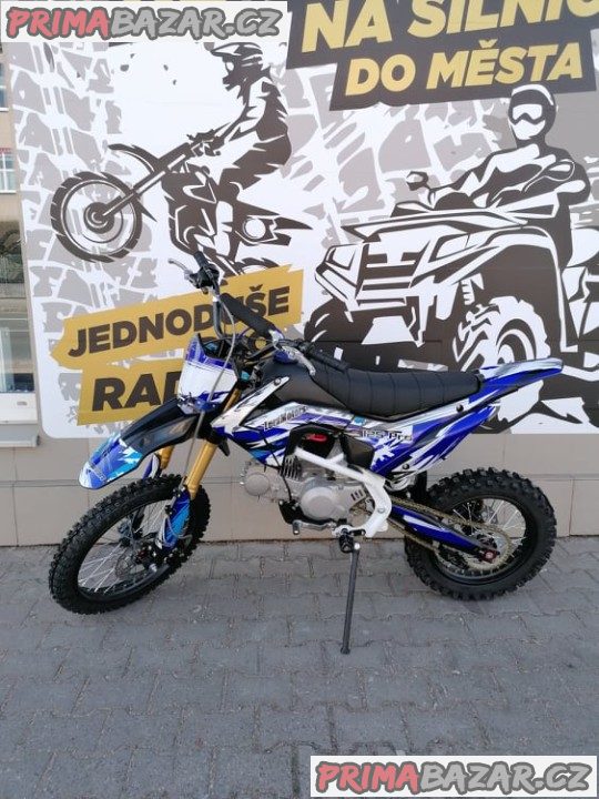 PITBIKE Leramotors Tornado 125ccm Pro 4Takt 17X14 MODRÁ záruka 2 roky