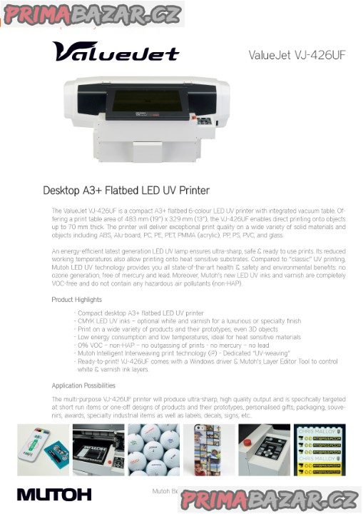 UV tiskárna Mutoh ValueJet VJ-426UF UV tiskárna Mutoh ValueJet VJ-426UF