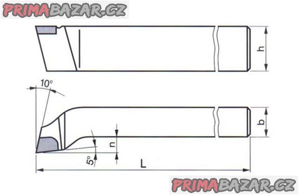 Soustružnický nůž 12x12 L, ubírací rohový S10, ČSN 223723