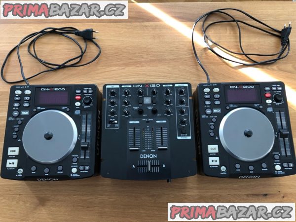 Denon DJ-DN-X120 DJ-2-kanálový stolní mix pult a  Denon DN-S1200 (2krát)