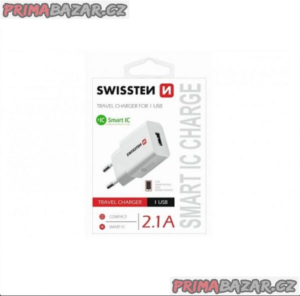 Síť.adaptér Smart IC Swissten, NOVÝ- 5V~2,1A (12)