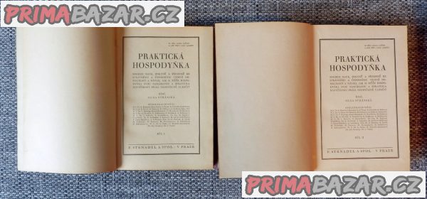Praktická hospodyňka, dvojdílná starožitná kniha z roku 1928