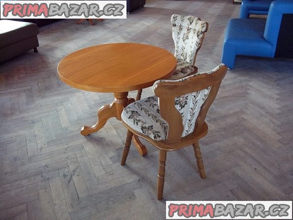 Rustikální stůl a 2 židle - masiv