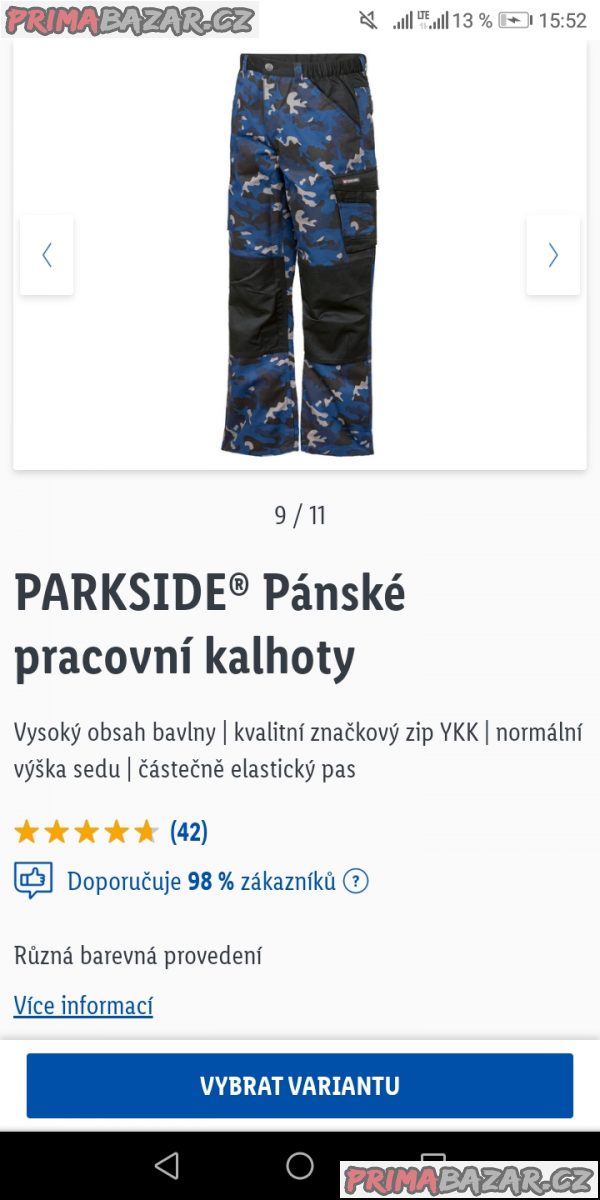 Pánské montérky Parkside