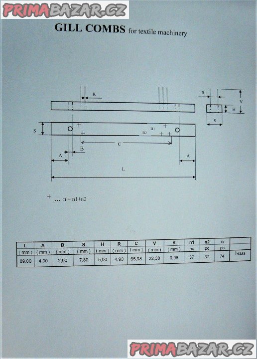 GILL HŘEBEN 89,0x22,3x7,8 nejen pro POSUKOVACÍ STROJE(mosaz)