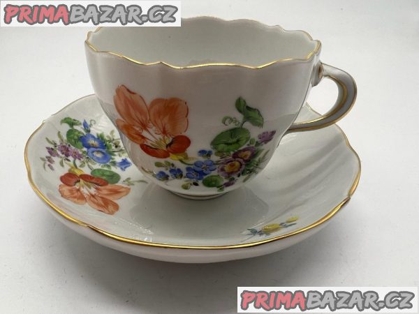 Míšeň, porcelánové šapo s podšálkem