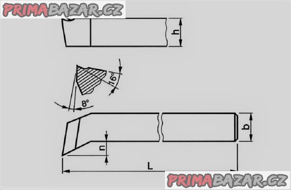 Soustružnický nůž 32x20 ROHOVÝ kovaný-HSS, pravý