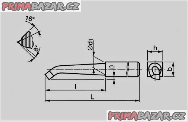 Nůž soustružnický 16x16  UBÍRACÍ VNITŘNÍ kovaný (HSS) PRAVÝ