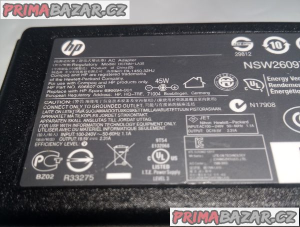 zdroj pro notebooky HP 19.5V