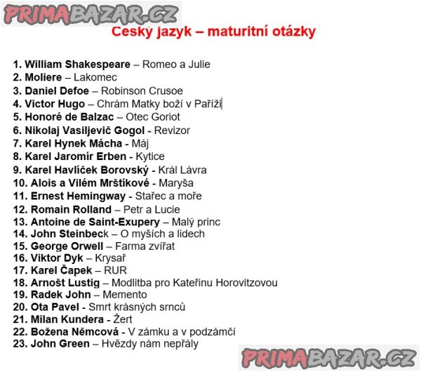 Maturitní otázky - český jazyk