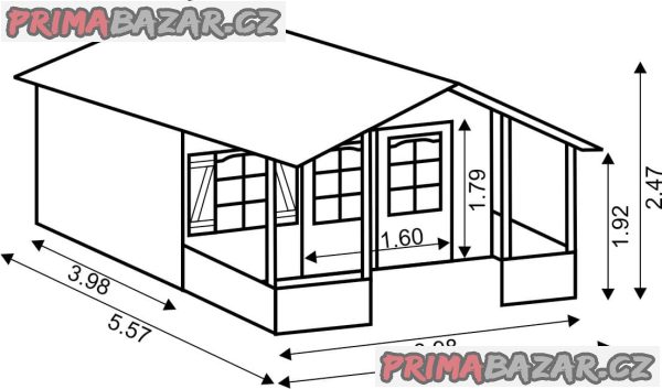 Zahradní domek 4x4+1,5m terasa