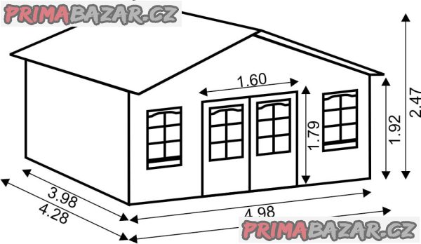 Zahradní domek 5x4 metry, síla 28mm