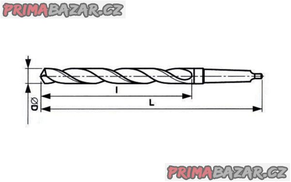 Vrták D=45 mm šroubovitý s kužel. stopkou HSS, ČSN 221140 Mk4