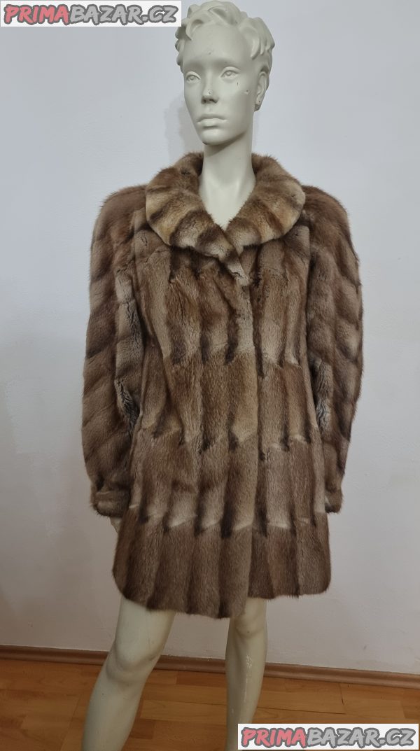 Kabát z pravé kožešiny - Ondatra pižmová - špičková kvalita
