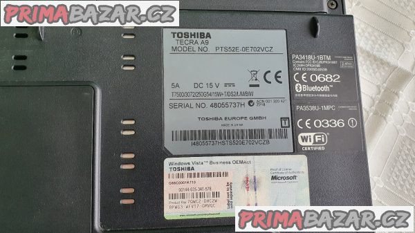 Notebook Toshiba Tecra A9 na náhradní díly