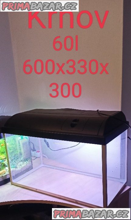 Akvarium 60cmx33x30 60l neteče použité krásné