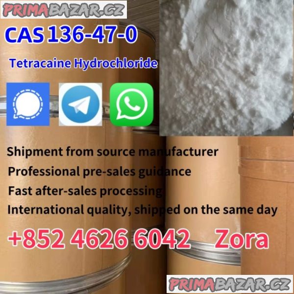 Hot Selling Pharmaceutical Grade 99% Tetracaine Hydrochloride Powder CAS 136-47-0 Tetracaine HCl