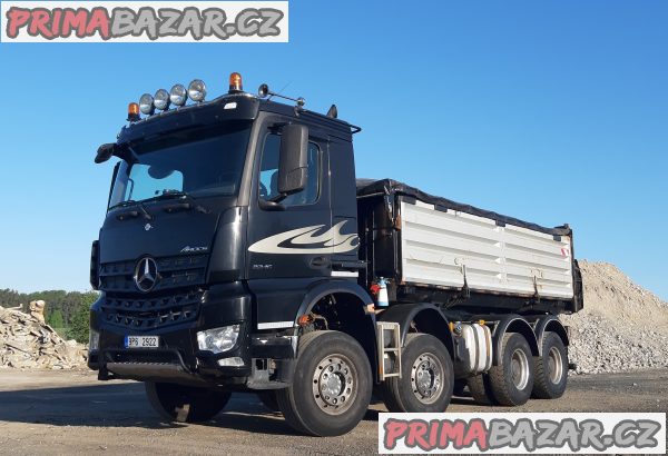 Sklápěč MB AROCS 3245 8x4 S3 Bordmatic THERMO / el. plachta CRAMARO / tažné / souprava 80.000 kg