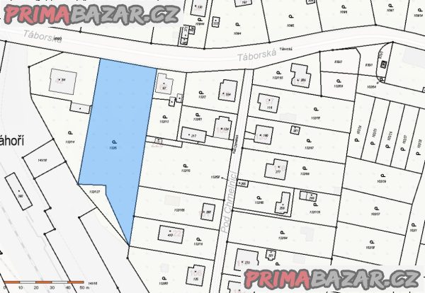Prodej stavebního pozemku o velikosti 3.267m2, ul. Táborská, obec Chotoviny, okr. Tábor.