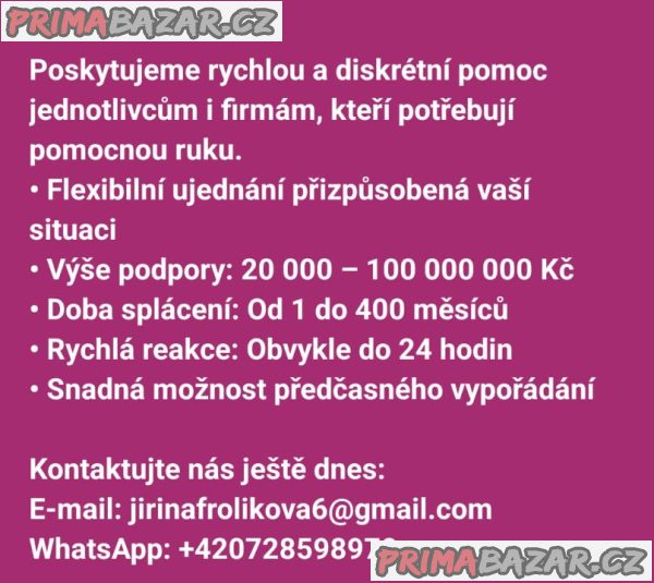 Rychlé financování. Snadné podmínky.