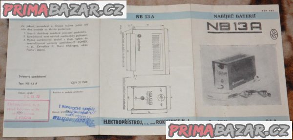 RETRO nabíječka NB 13A Elektropřístroj na baterie 6V a12V RETRO nabíječka NB 13A Elektropřístroj na baterie 6V a12V