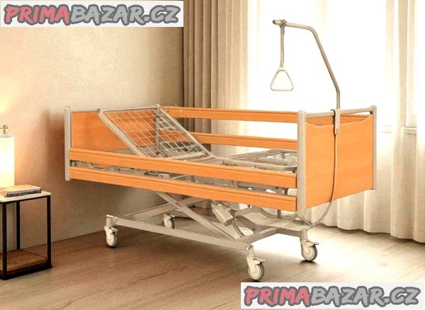 Zdravotní, polohovatelná a výškově stavitená postel.