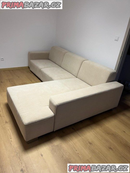 Světle béžová sedačka - sedací souprava, super stav