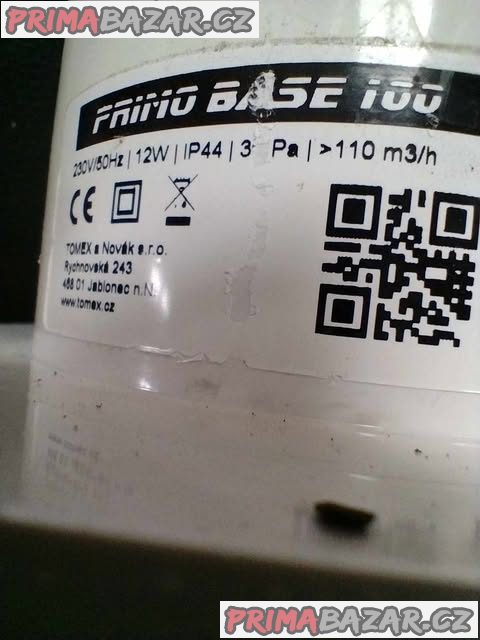 Koupelnový ventilátor průměru 100 mm