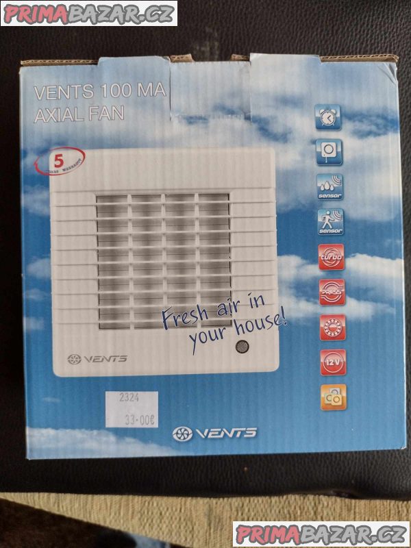 Koupelnový ventilátor průměru 100 mm