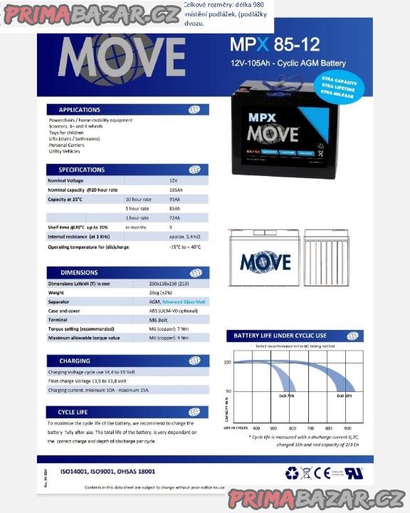 Baterie 12V 105Ah Baterie 12V 105Ah