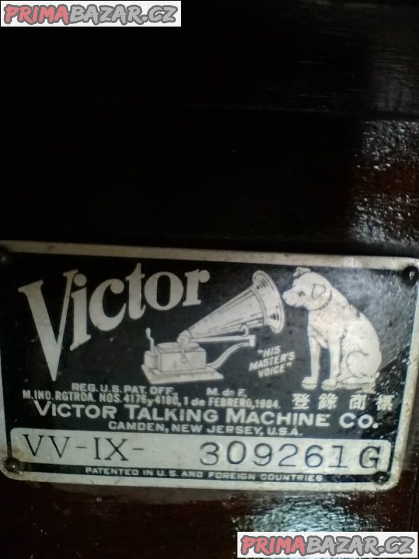 Vzácný starožitný Americký originální gramofon Victrola Vzácný starožitný Americký originální gramofon Victrola