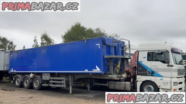 Sklápěcí návěs STAS 50 m3 / 2x NOVÁ NÁPRAVA / plachta / 5.910 kg - PRODEJ / PRONÁJEM